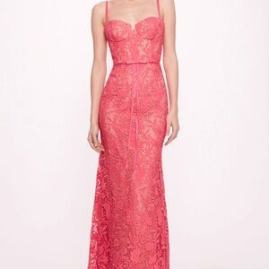 Marchesa Floral lace mermaid gown